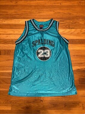 Spalding Teal Basketball Jersey vintage 1990s